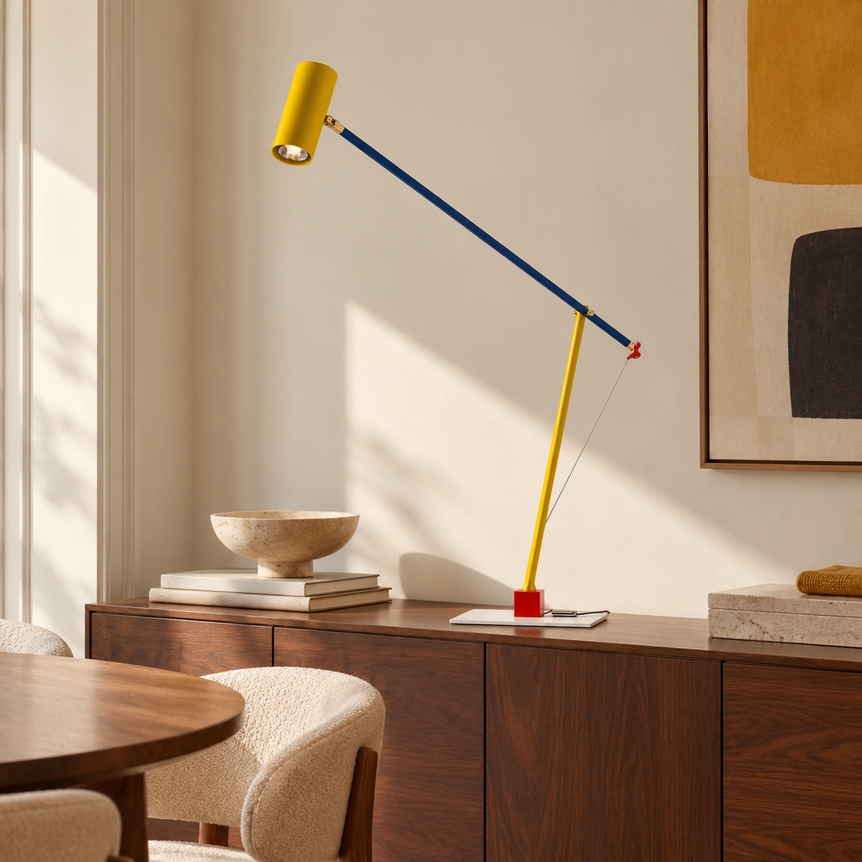 Lamp on a dining sideboard