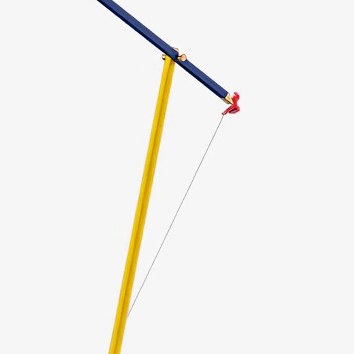 Red pivot detail and blue arm
