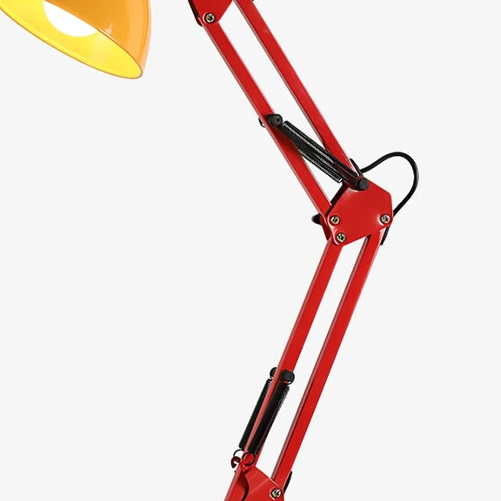 Red adjustable arm and joint detail
