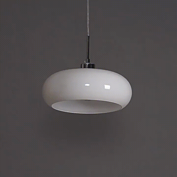 Pendant lamp cycling through warm neutral and white light