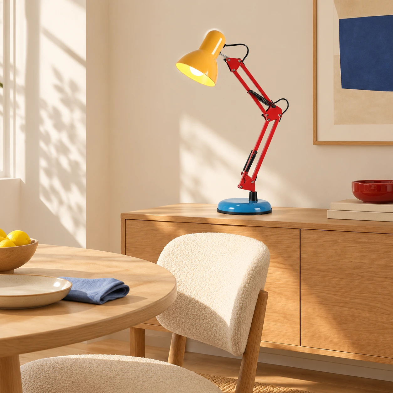 Lamp in a Nordic dining corner