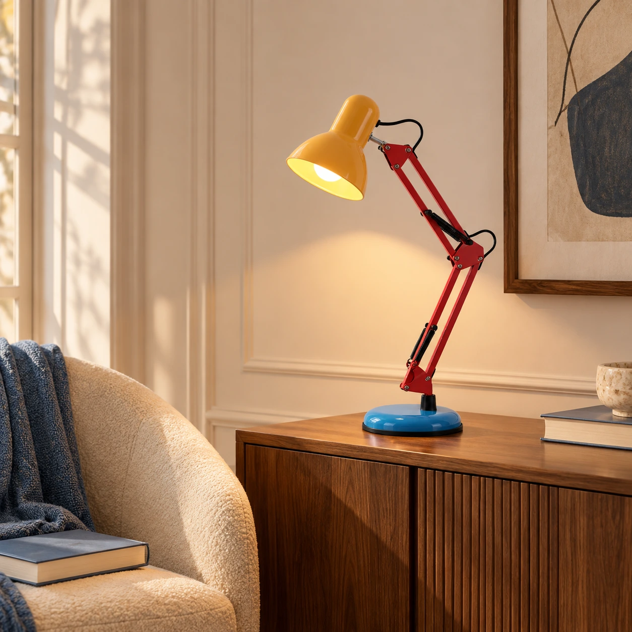 Lamp in a quiet reading corner