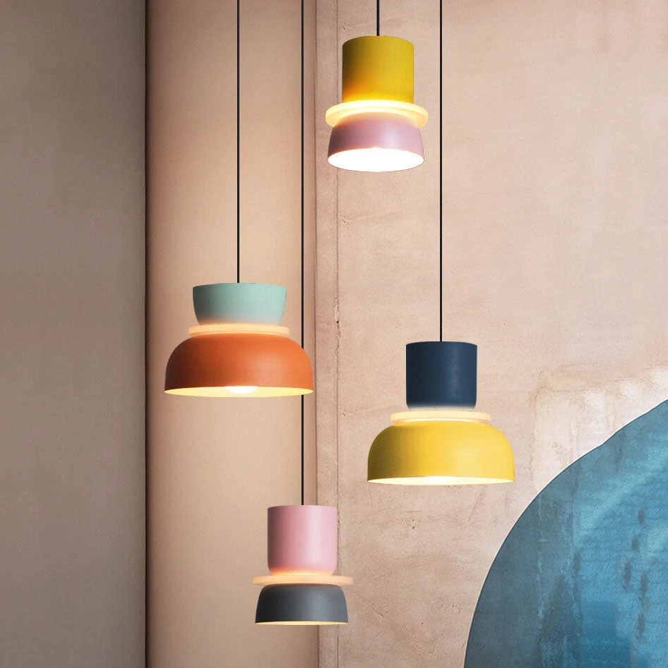 Macaron pendant in a warm contemporary room