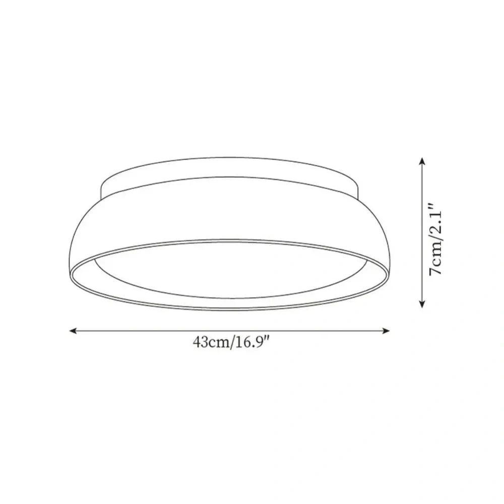 Dimension drawing for 43 cm travertine ceiling light