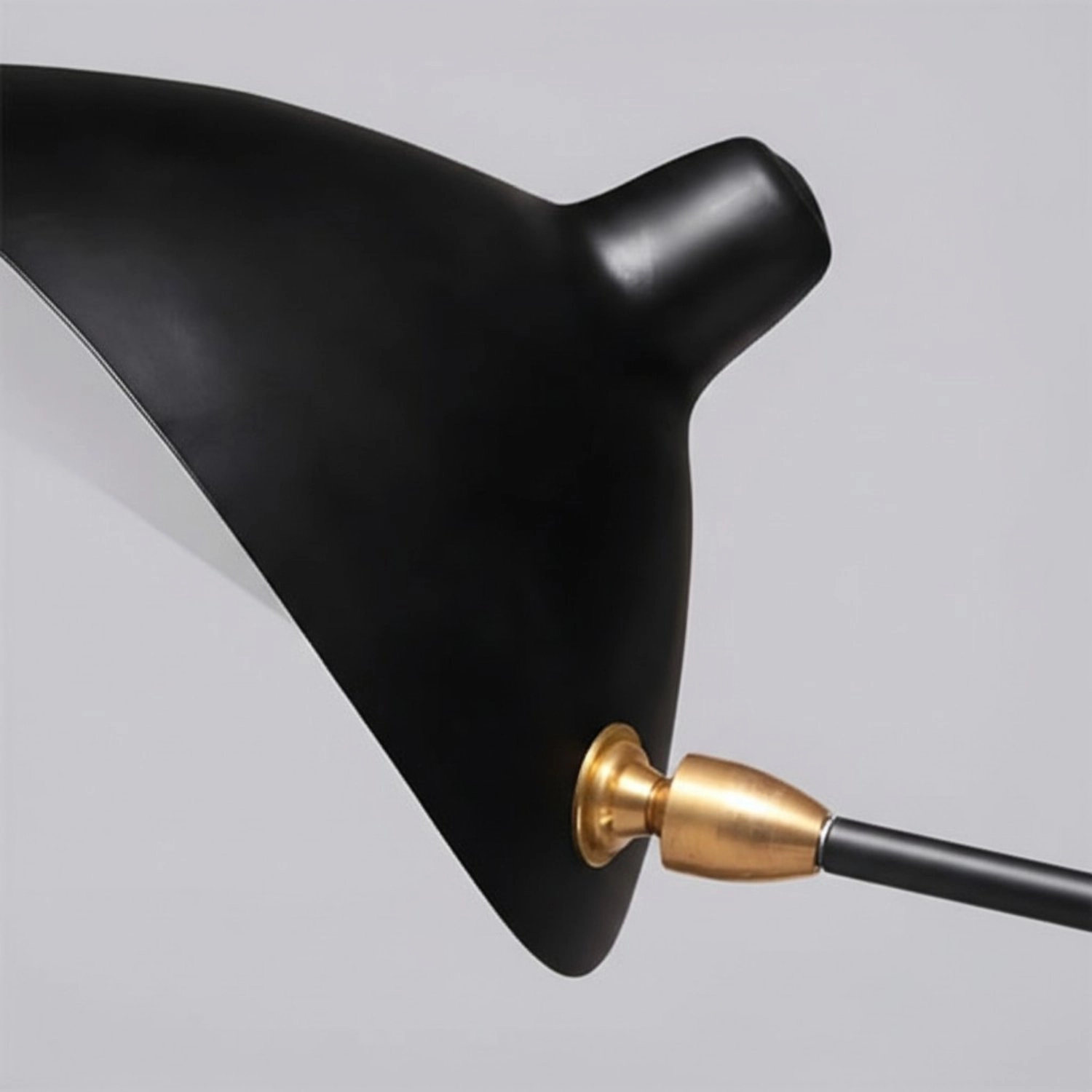 Black shade and brass connector