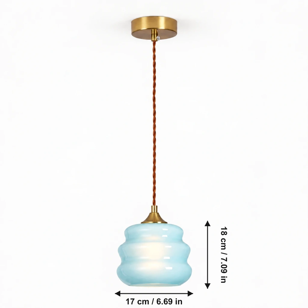 Maris Bauhaus Blue Glass Pendant Light image 14