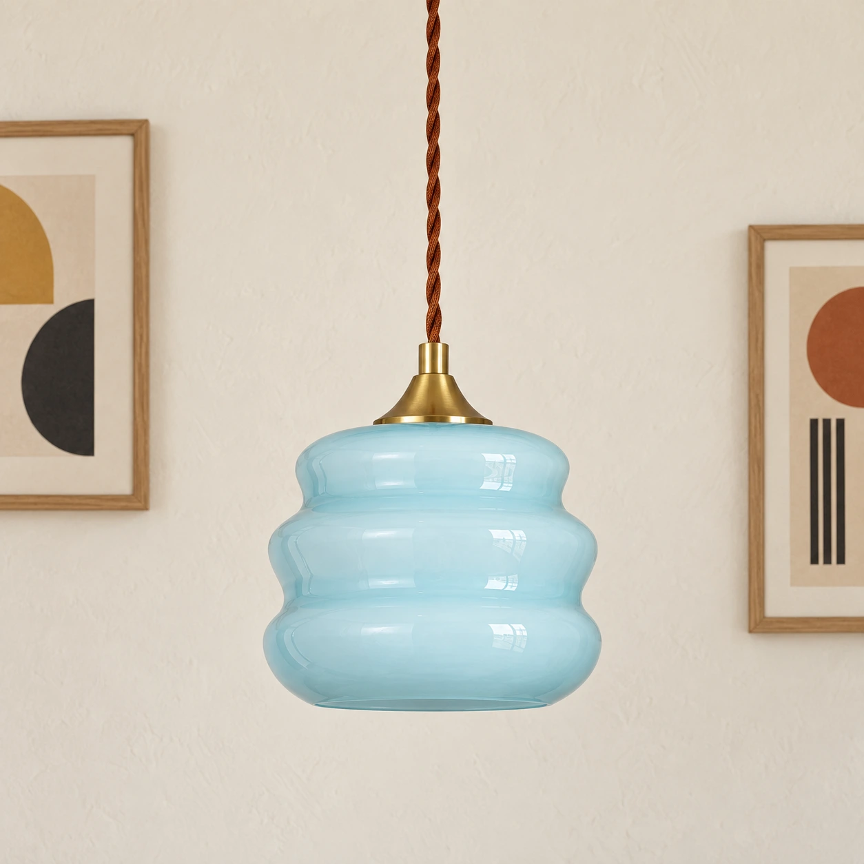 Maris Bauhaus Blue Glass Pendant Light image 2