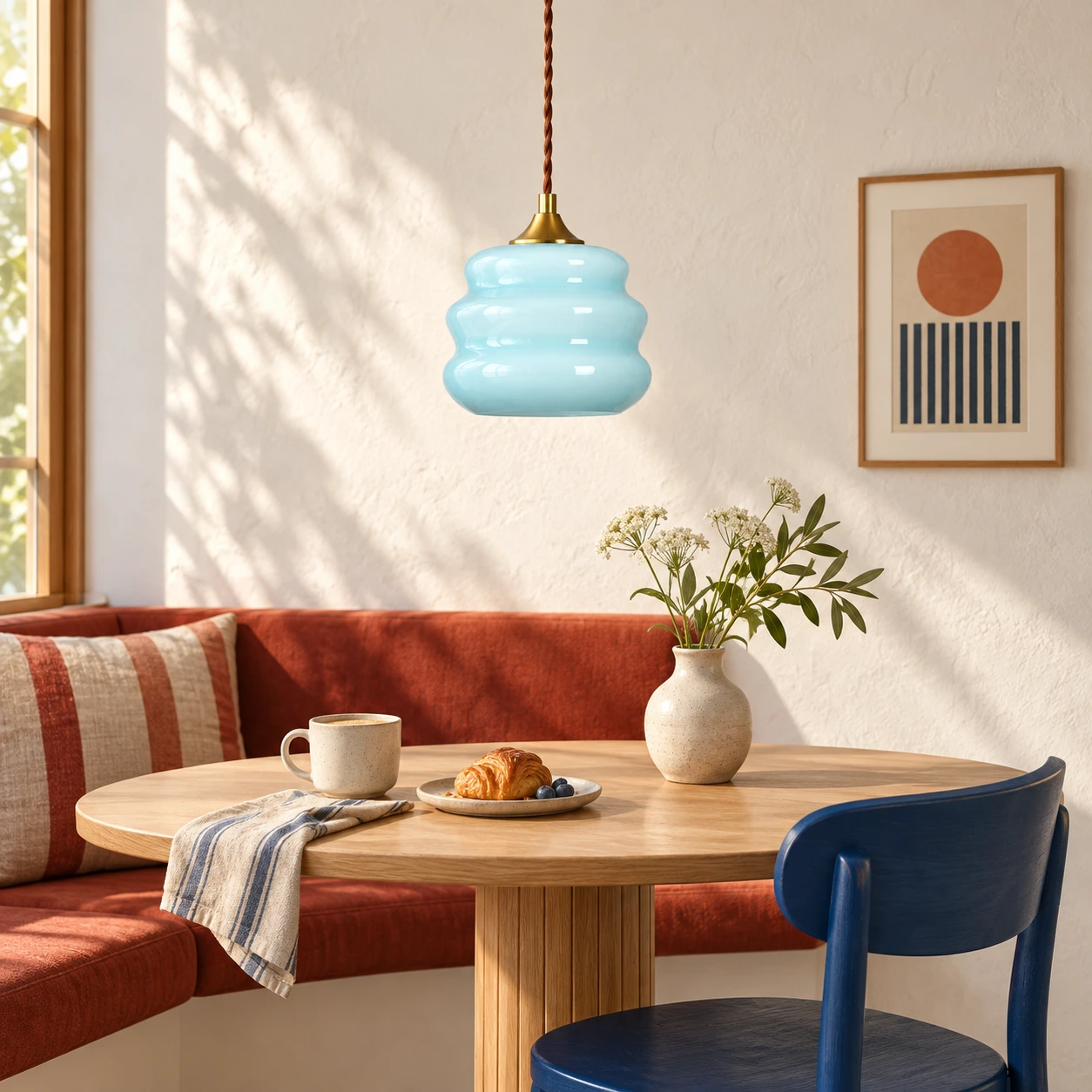 Maris Bauhaus Blue Glass Pendant Light image 3