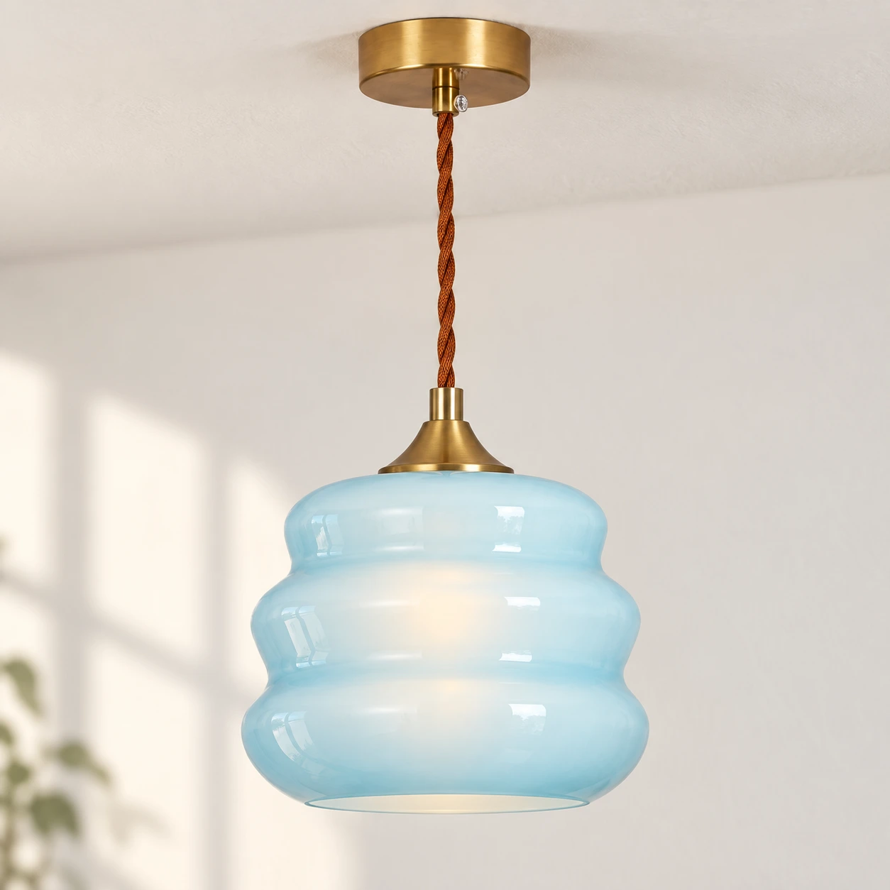 Maris Bauhaus Blue Glass Pendant Light image 11