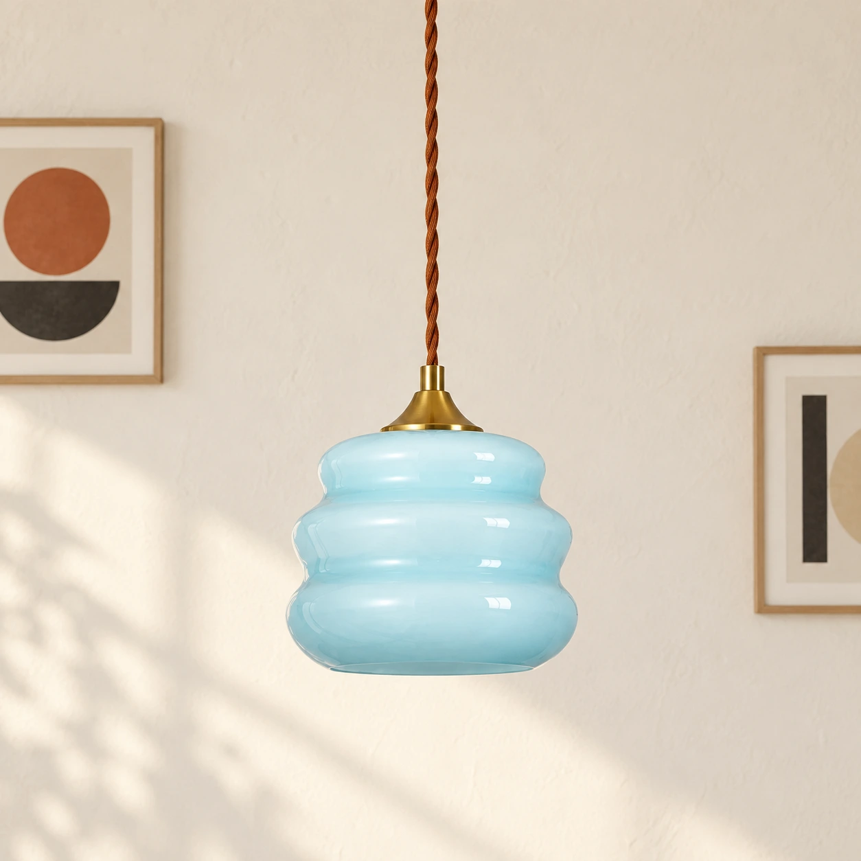 Maris Bauhaus Blue Glass Pendant Light