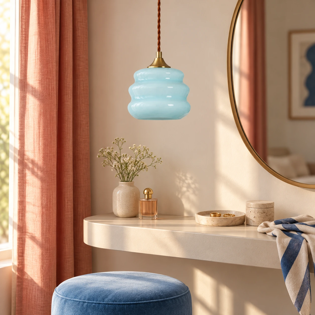 Pendant in a bedroom dressing corner