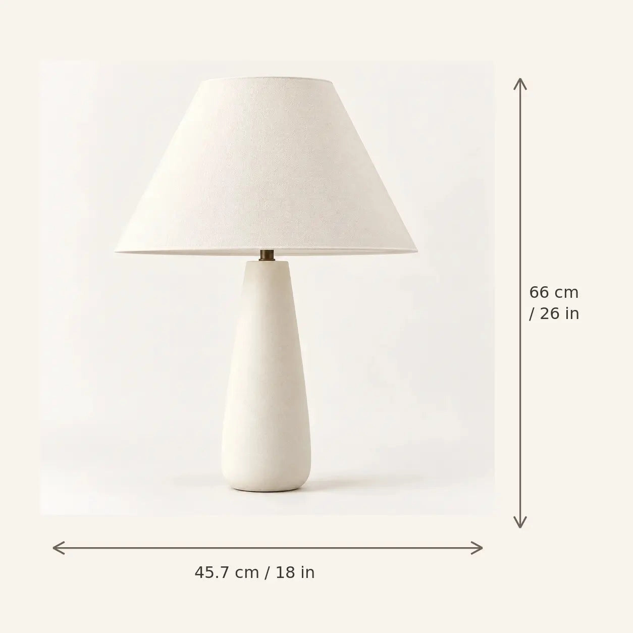 Modern tapered table lamp dimensions