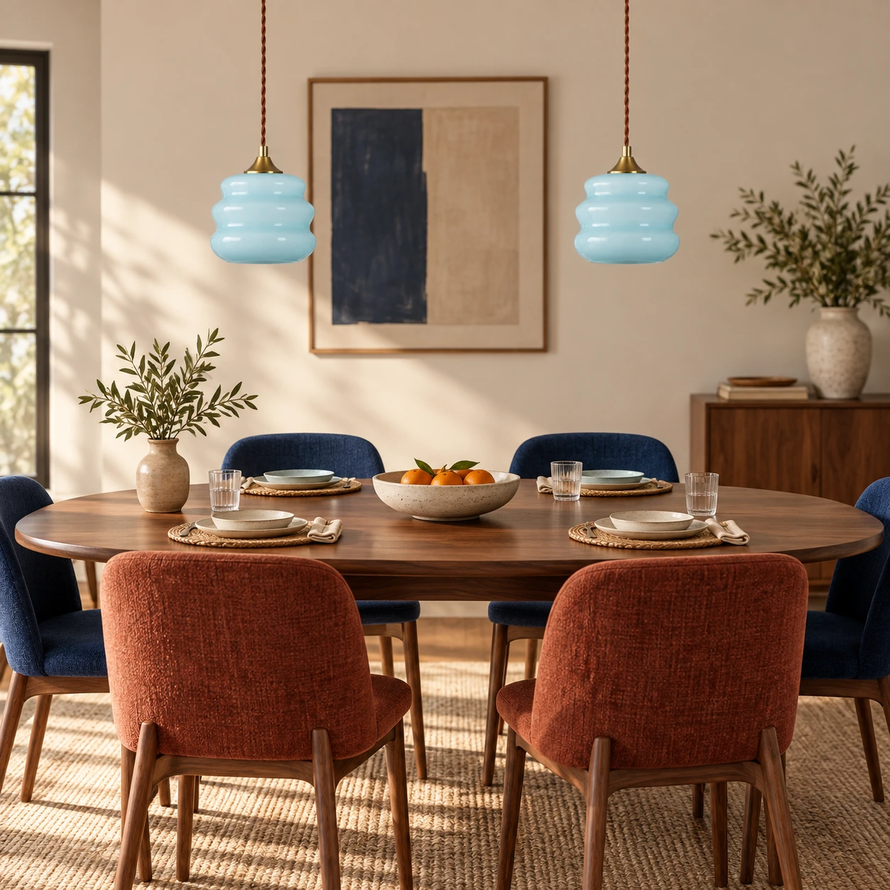 Maris Bauhaus Blue Glass Pendant Light image 10