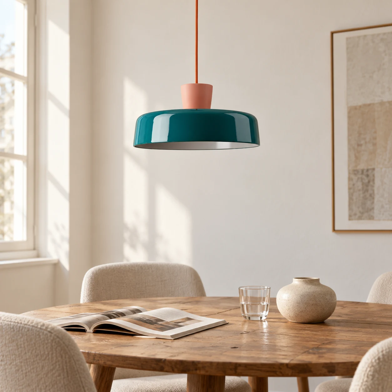 Suki pendant light shown at a refined mid view