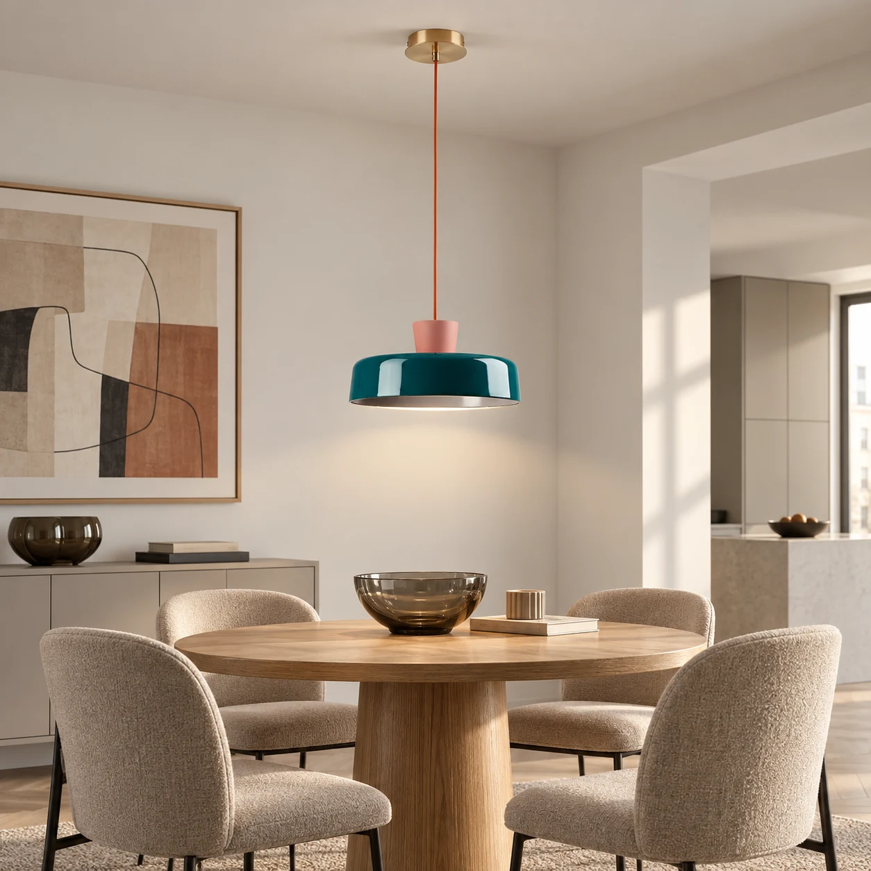Suki pendant light in a nordic dining nook scene