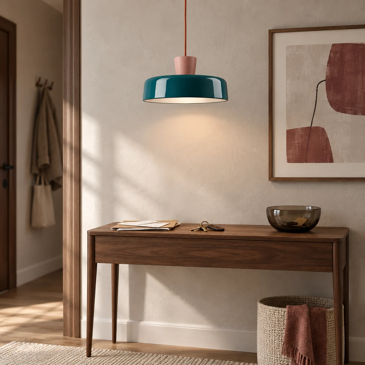 Suki pendant light in a contemporary entry scene
