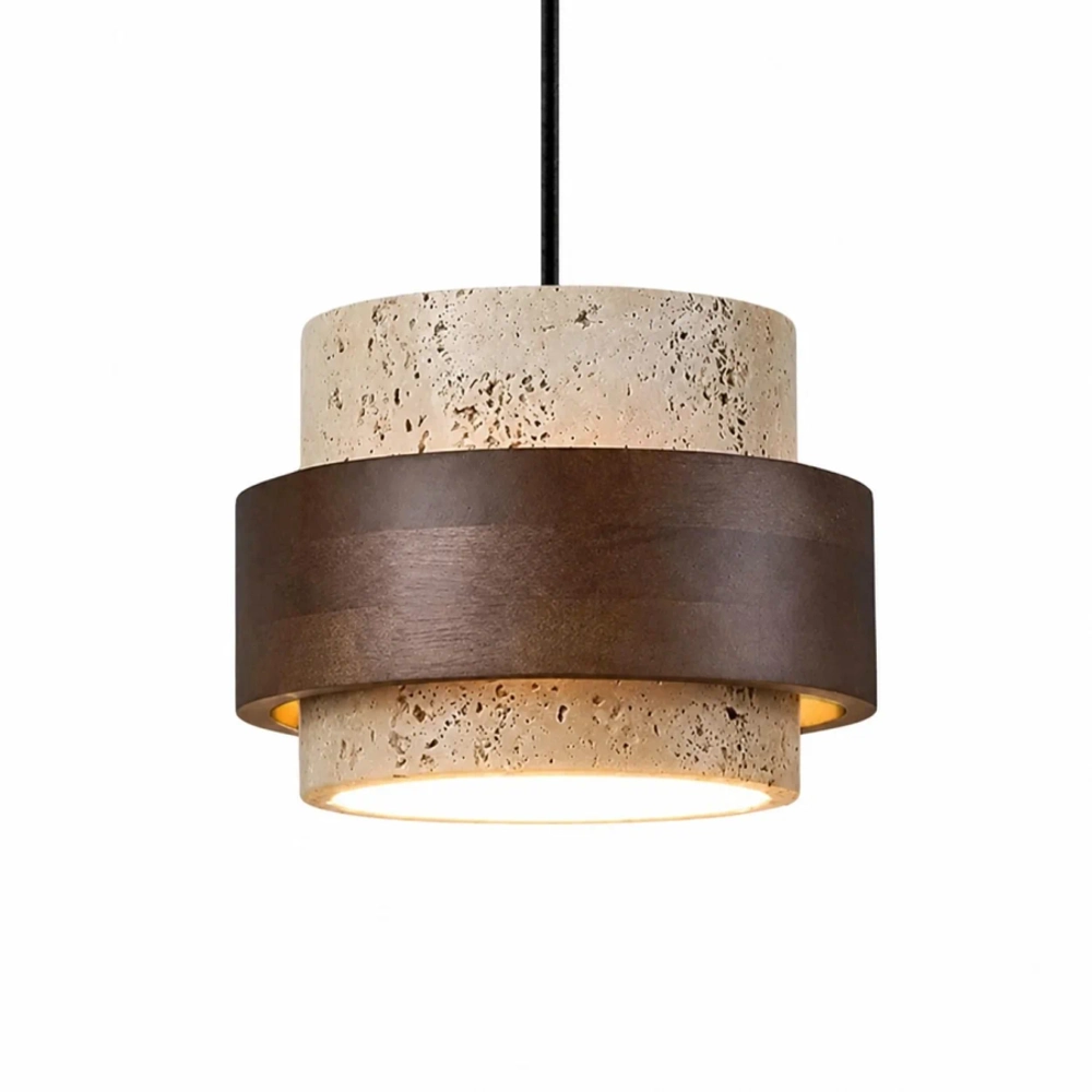 Natural finish pendant on a white background