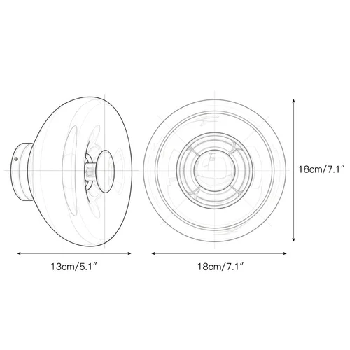 Lyric wall light dimensions: 18 cm diameter and 13 cm projection