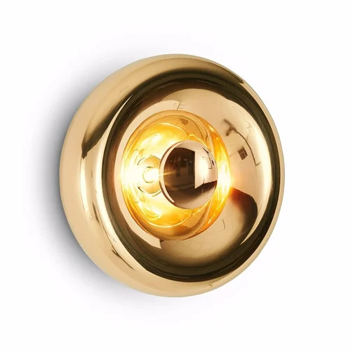Gold Lyric round glass metal wall light