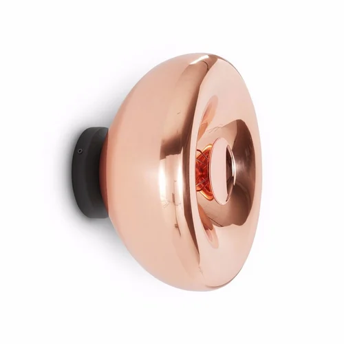 Rose Gold Lyric round glass metal wall light