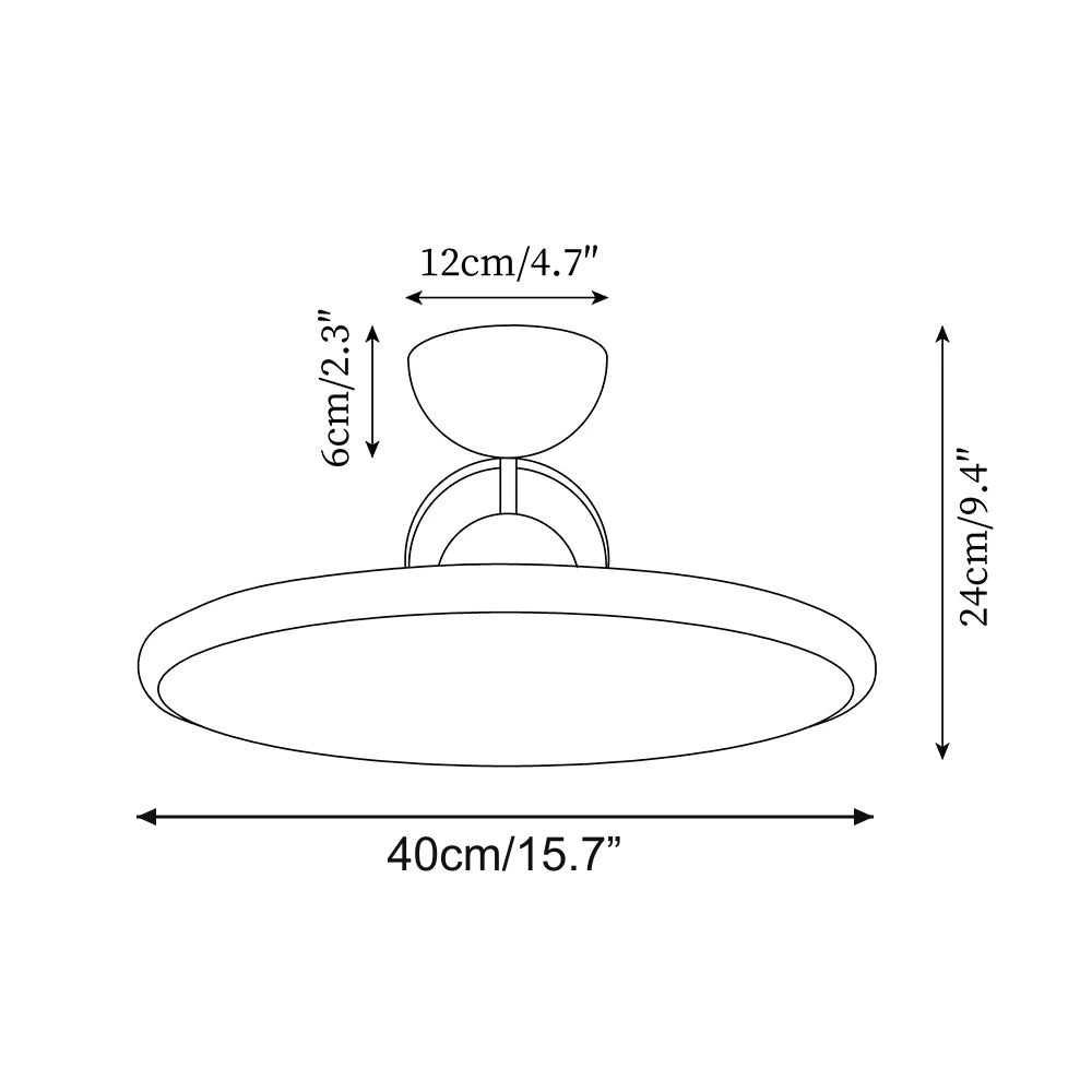 Letizia 40cm ceiling light dimensions