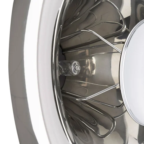 Chrome wall light rear metal panel and internal structure
