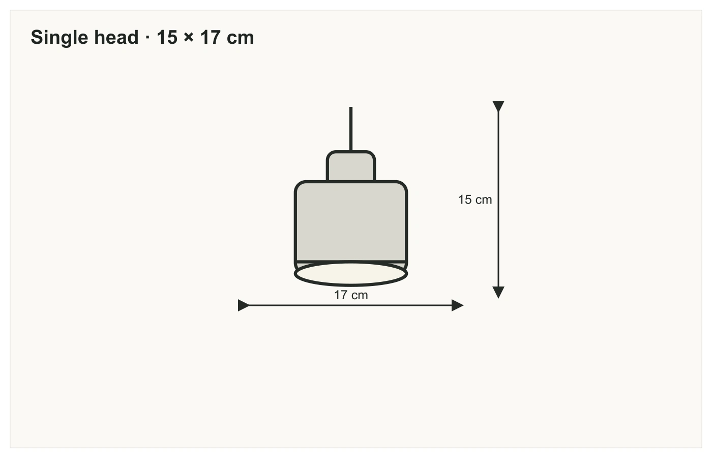 Single-head pendant dimensions