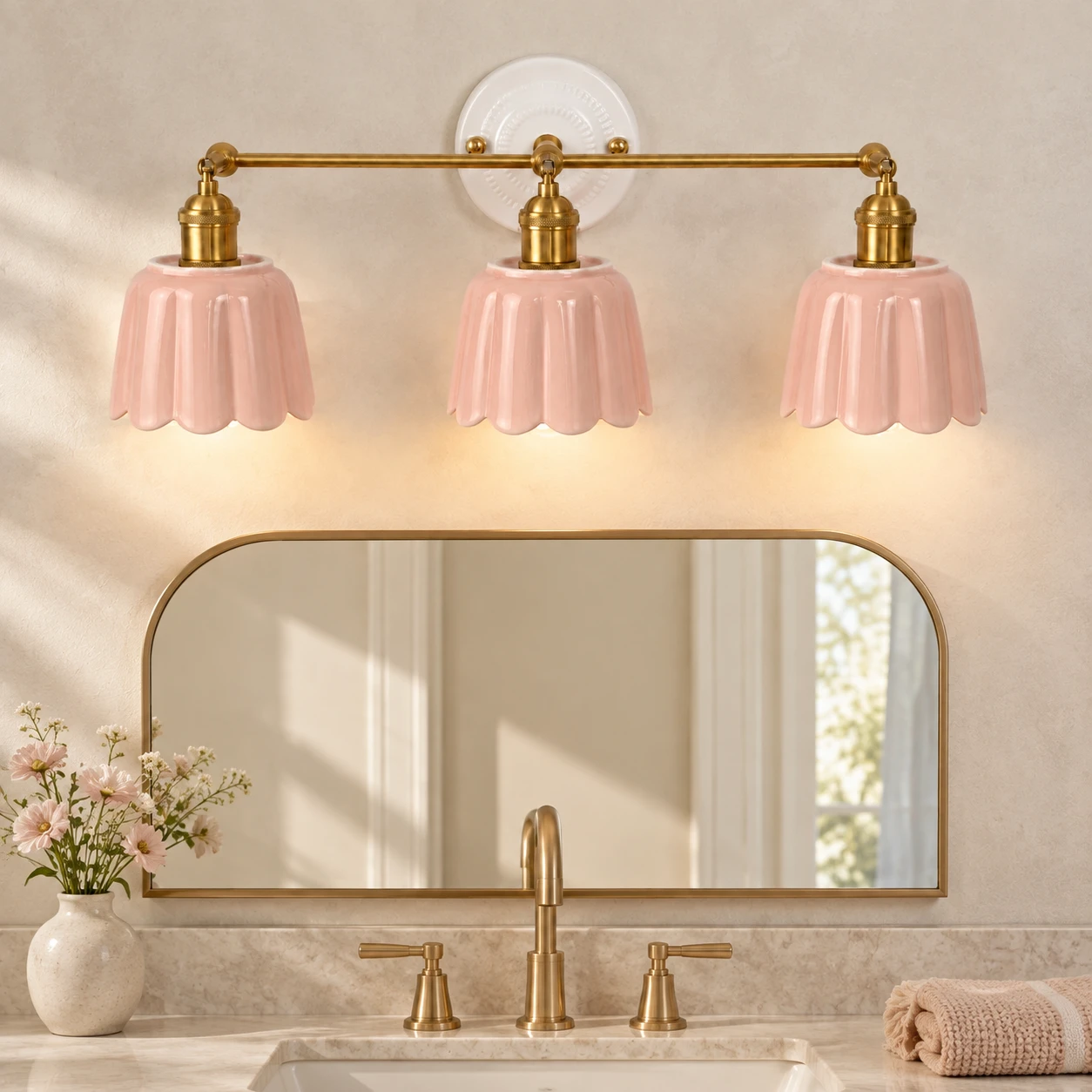 Fleur Vintage Petal Ceramic Vanity Light