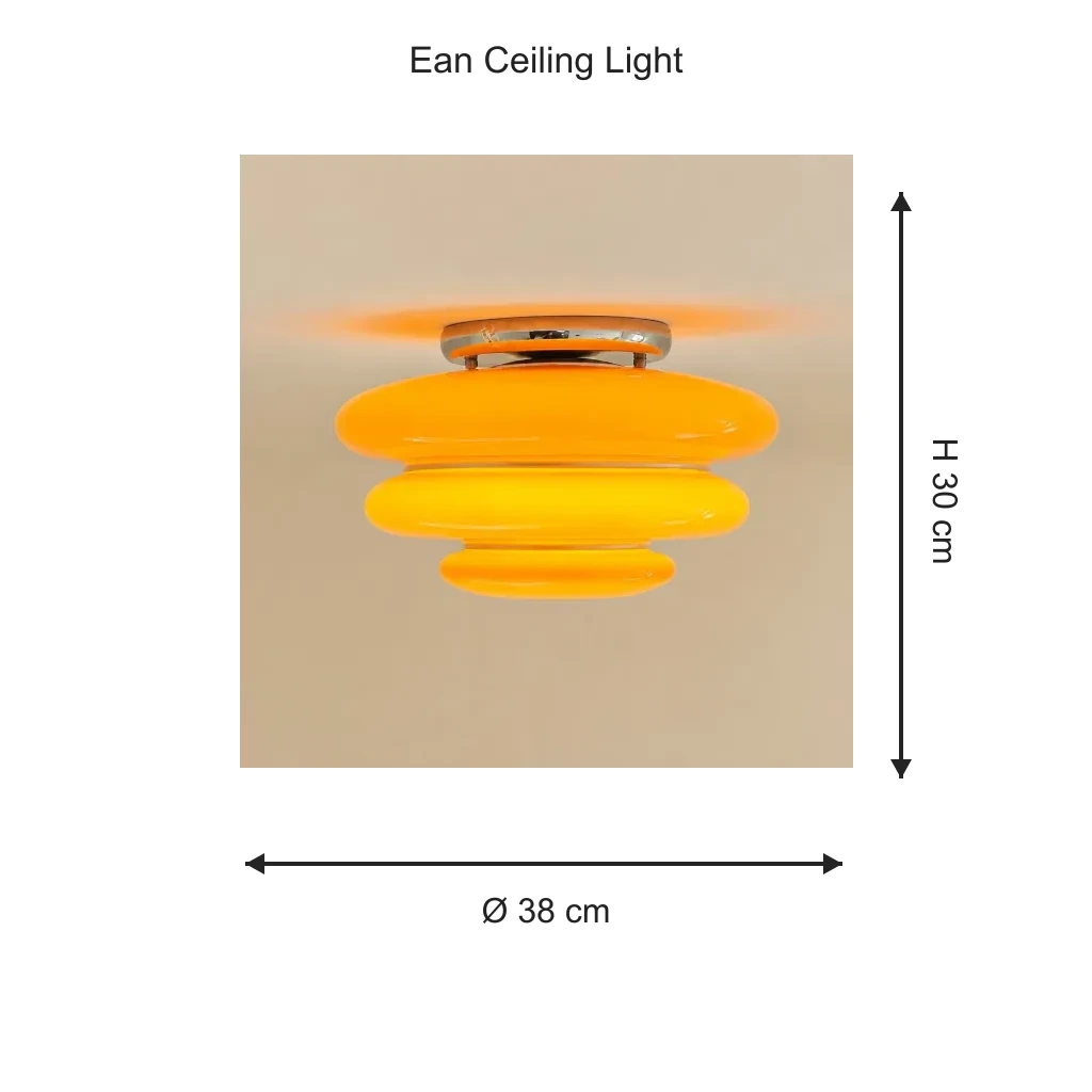 Ean ceiling light dimensions: 38 cm diameter and 30 cm height