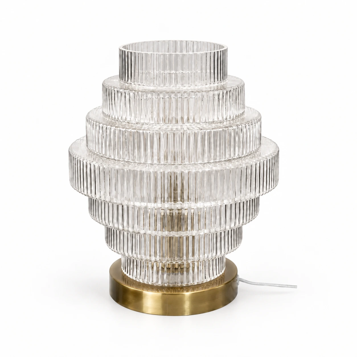 Florin Modern Ribbed Glass Layered Table Lamp product image