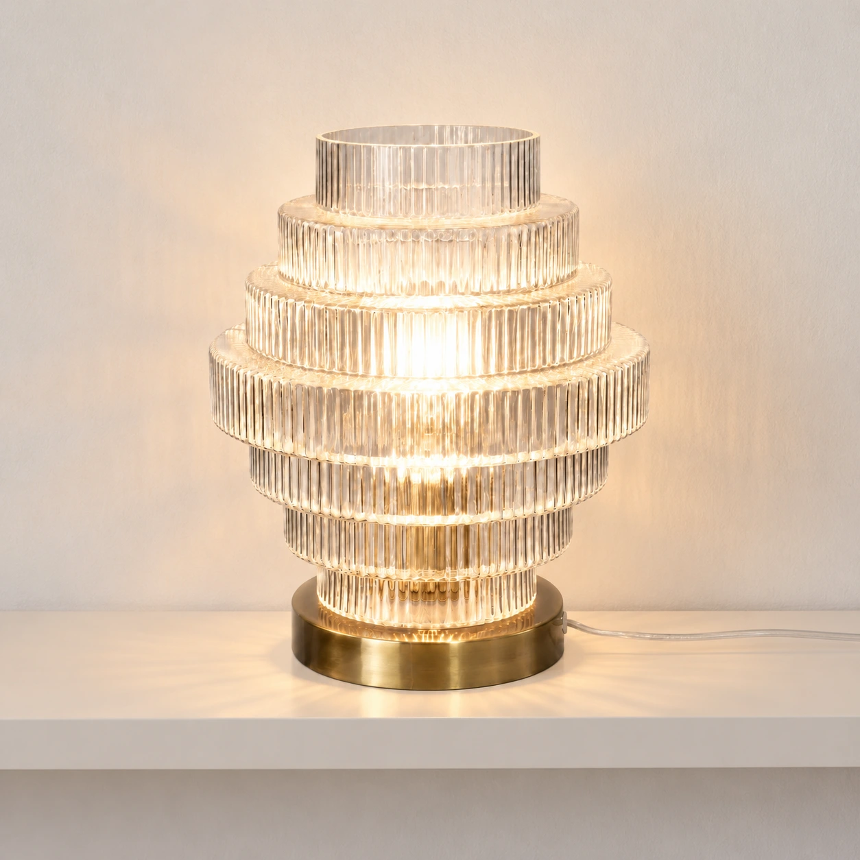 Florin Modern Ribbed Glass Layered Table Lamp product image