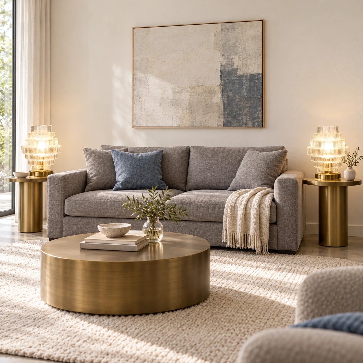 Florin Modern Ribbed Glass Layered Table Lamp product image