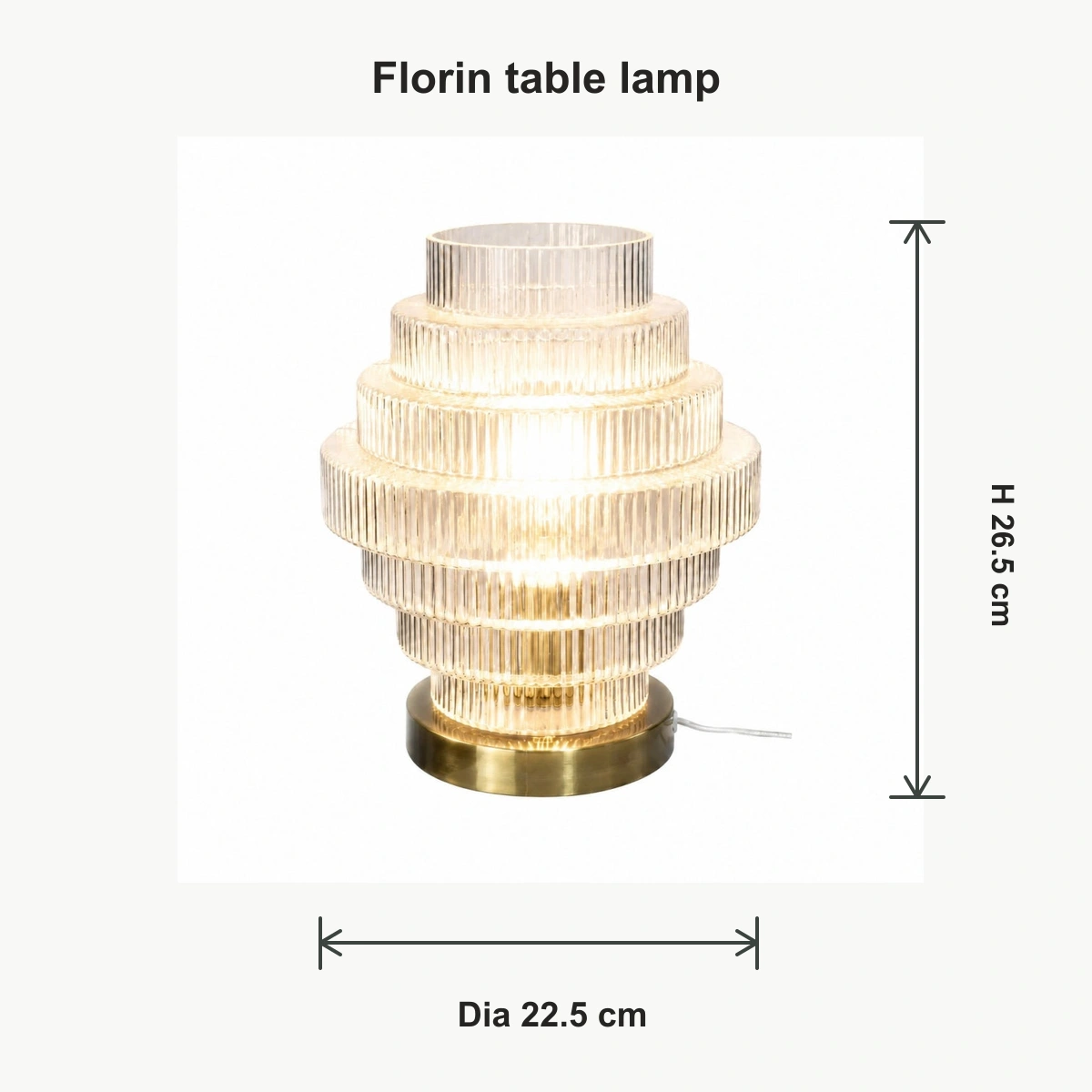 Florin Modern Ribbed Glass Layered Table Lamp product image