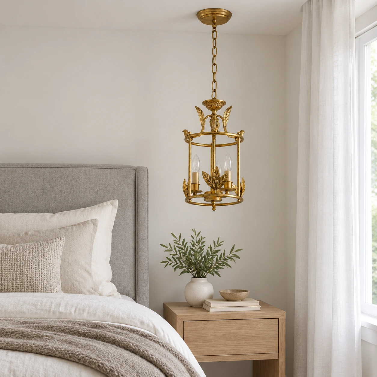 Margot Vintage Cage Iron Chandelier in a residential interior