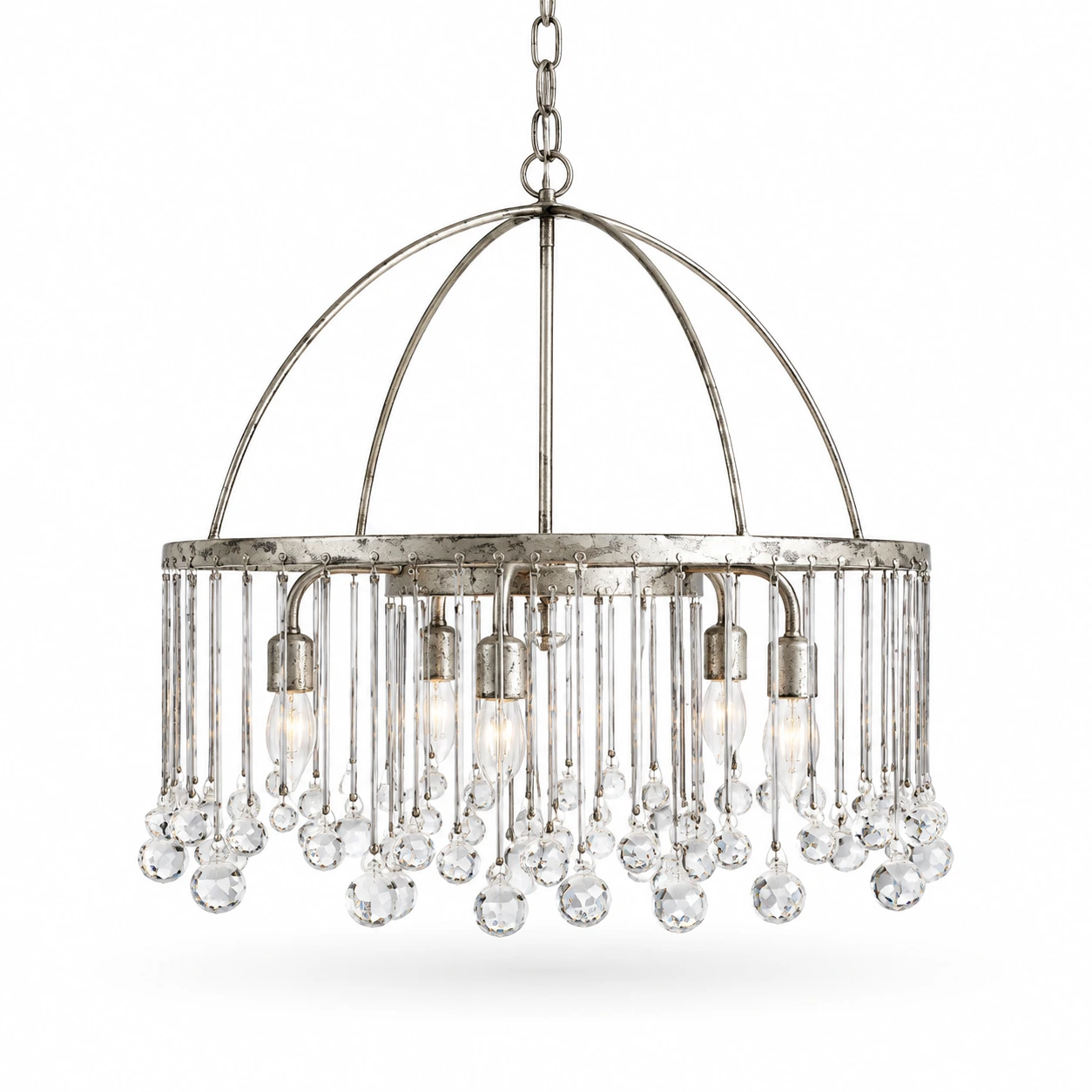 Mara Rustic Crystal Iron Pendant Chandelier — gallery 2