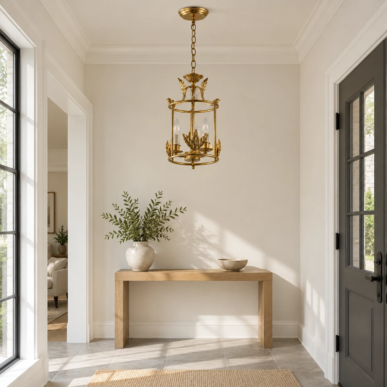 Margot Vintage Cage Iron Chandelier in a residential interior