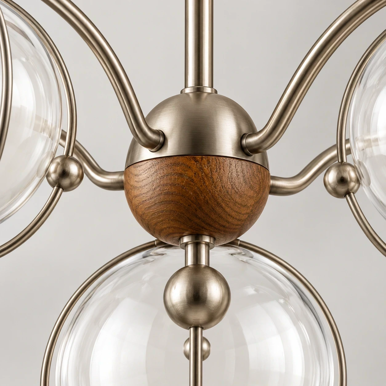 Close view of Wushlp Vintage Planet Glass Branch Chandelier branch suspension