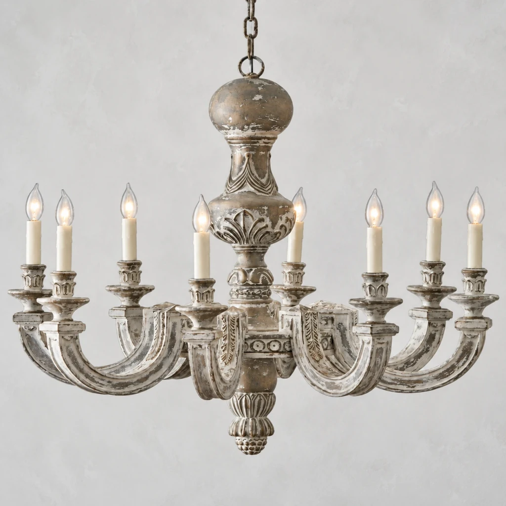 Chain, central joint and lower finial detail