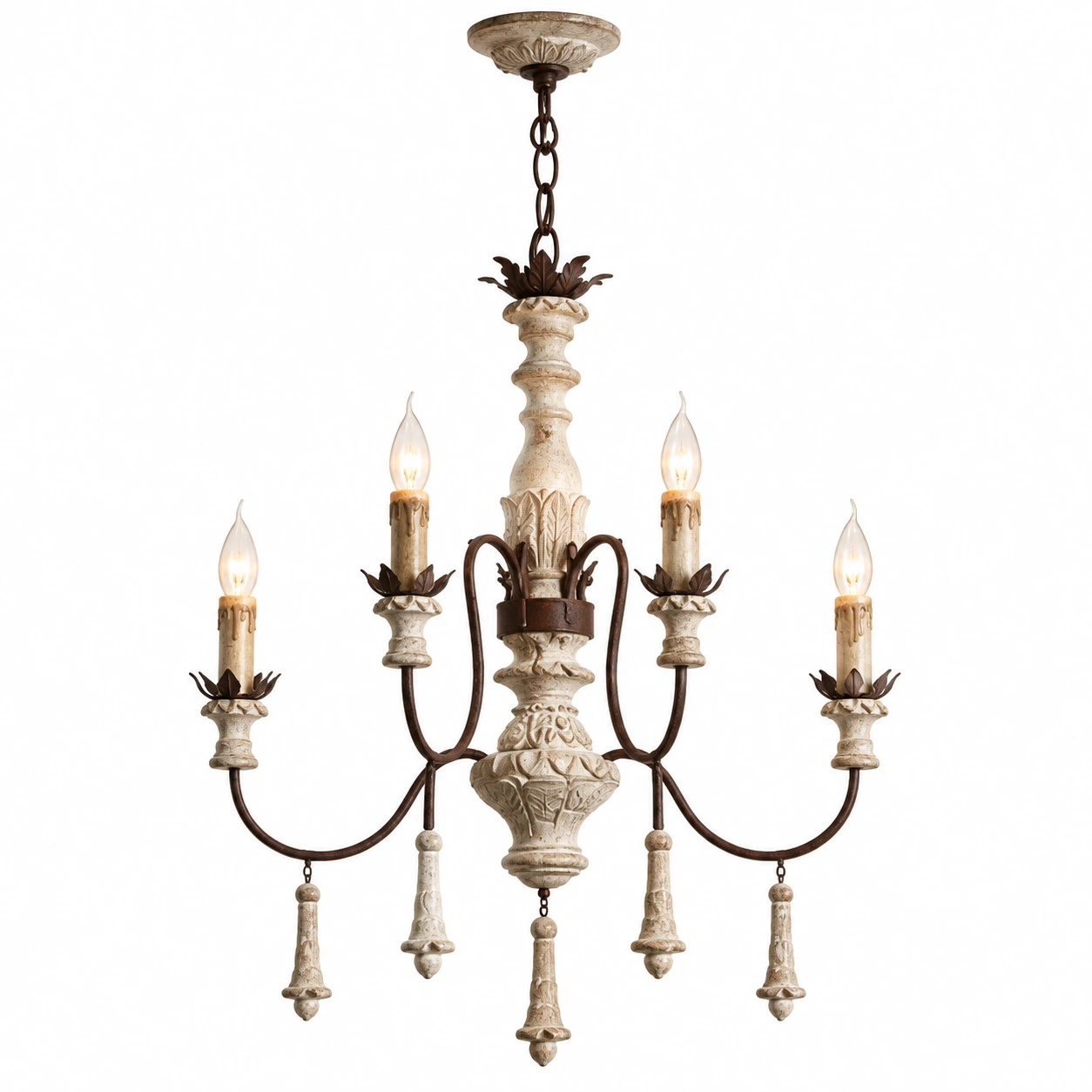 Lena Vintage Multi-Arm Wood Chandelier — 03 identity 6 head