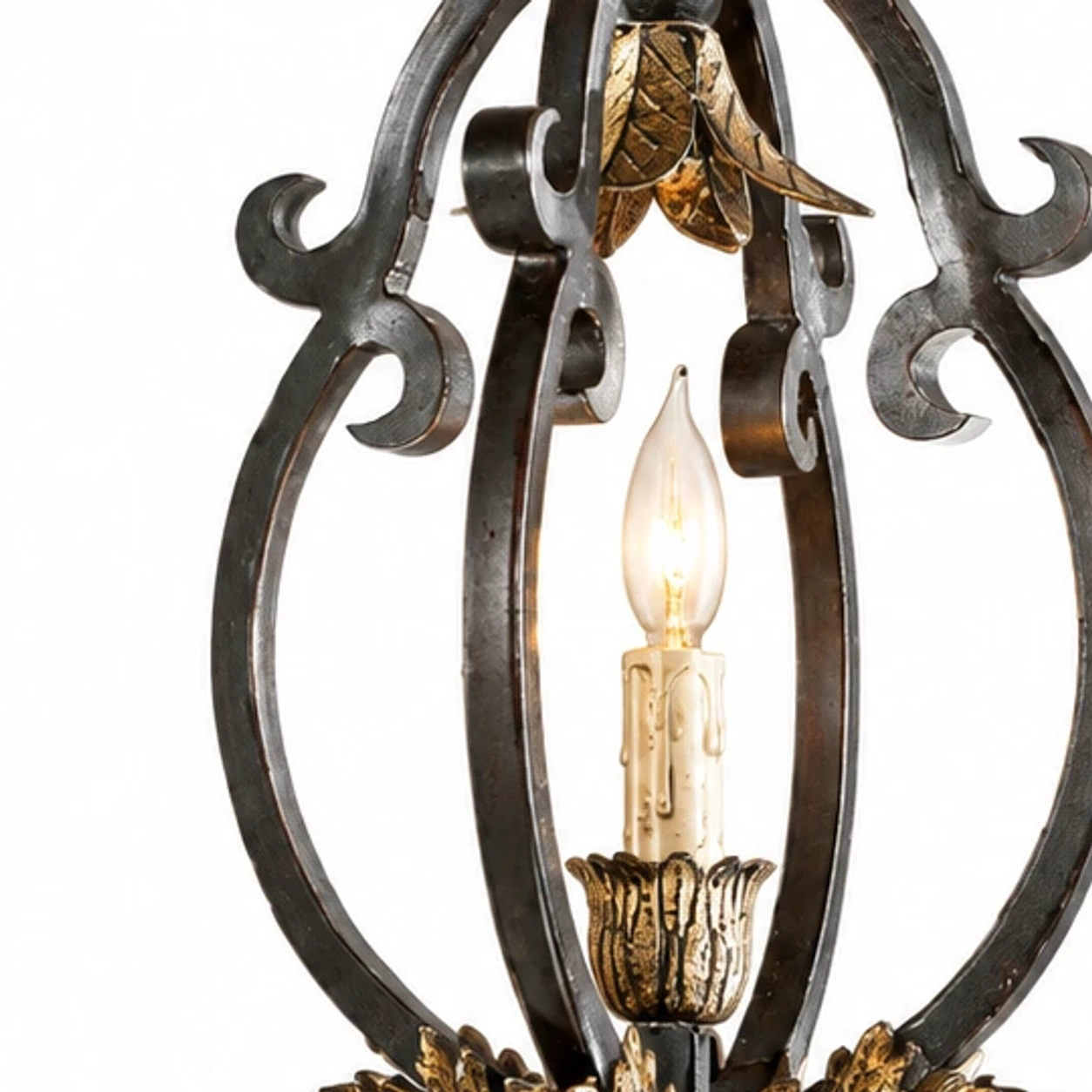 Nora Vintage Open-Cage Iron Pendant Light — 06 detail cage