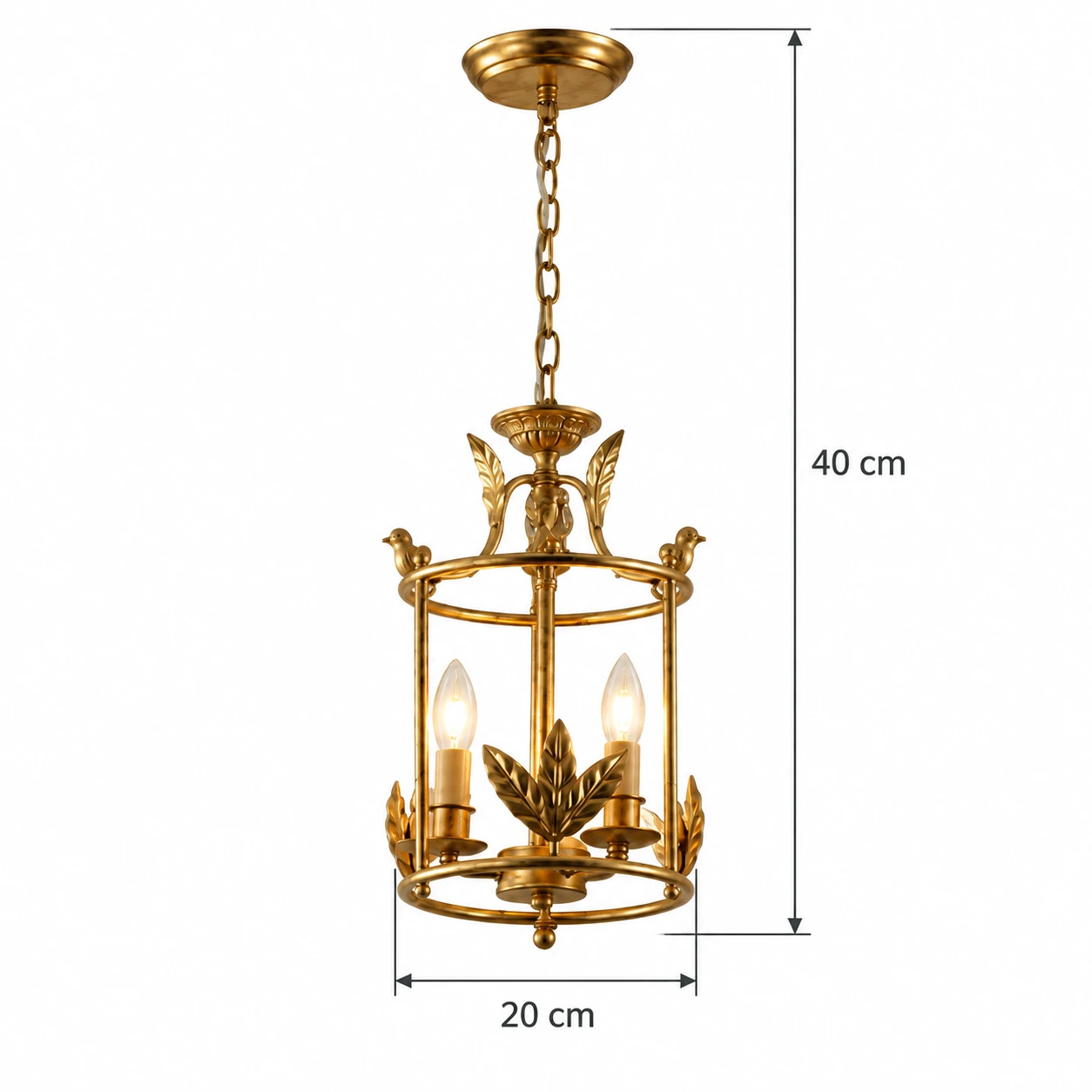 Margot Vintage Cage Iron Chandelier dimensions