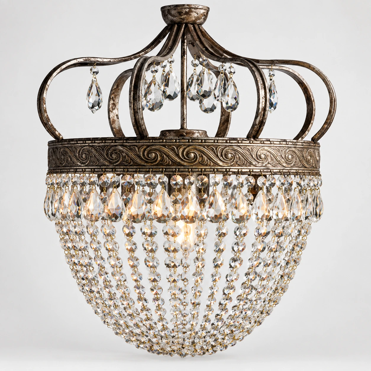 Iris Vintage Crown Iron-and-Crystal Chandelier — 04 identity large