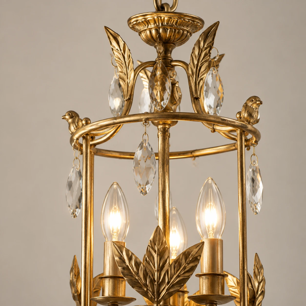 Margot Vintage Cage Iron Chandelier detail