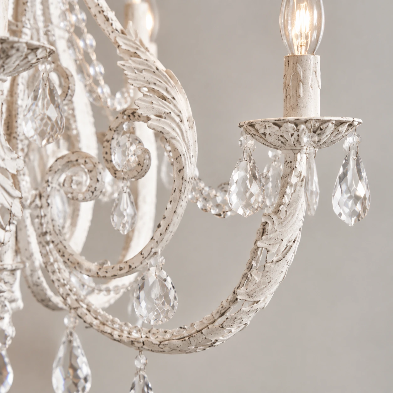 Vintage crystal chandelier white5 shared detail