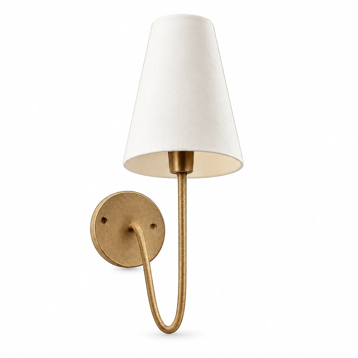 Mabel scalloped fabric shade wall sconce on a white background