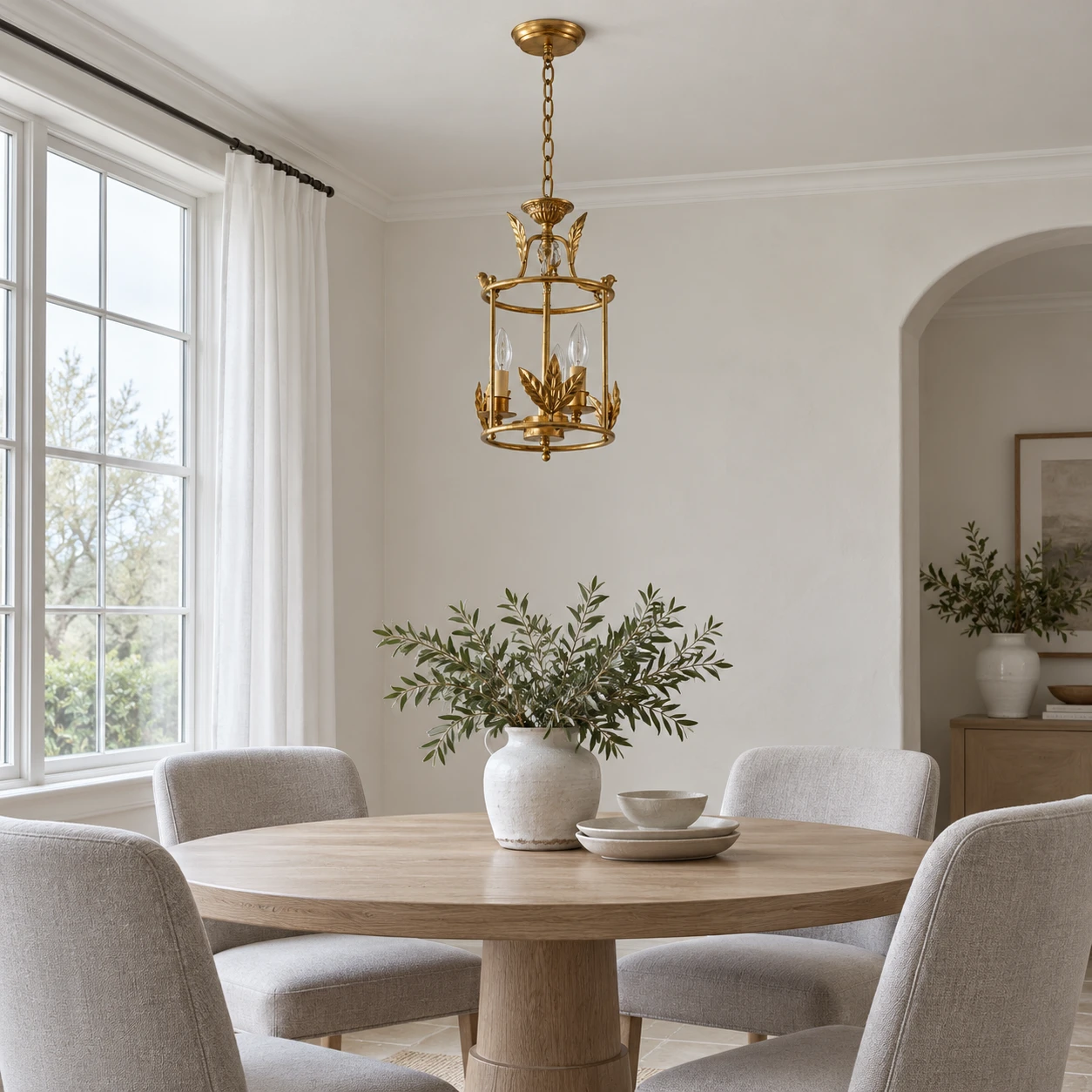Margot Vintage Cage Iron Chandelier in a residential interior