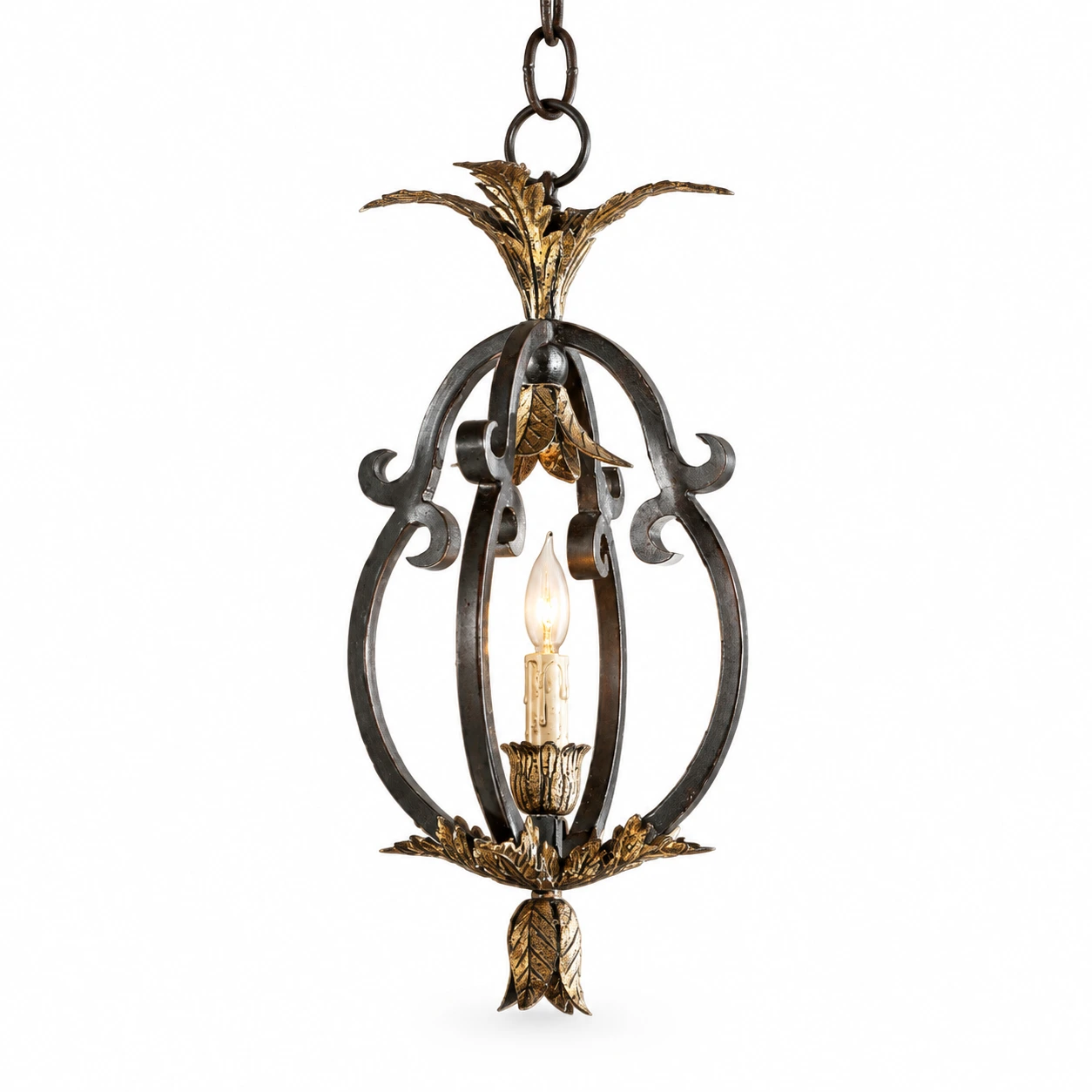 Nora Vintage Open-Cage Iron Pendant Light — 03 white identity