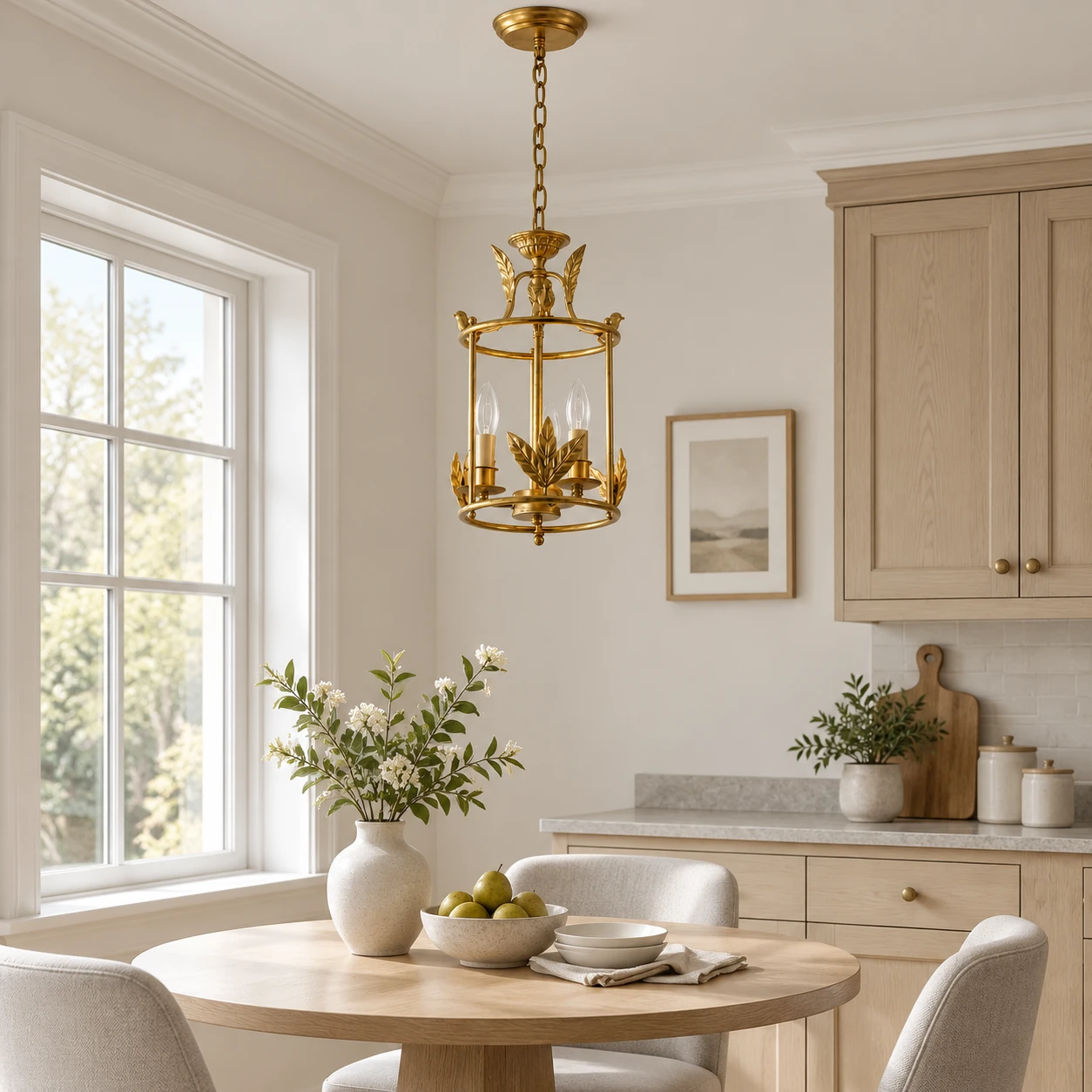 Margot Vintage Cage Iron Chandelier in a residential interior