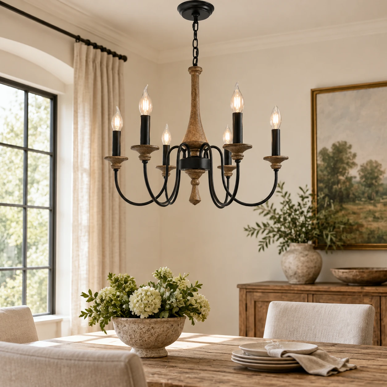 Sophie French Carved Wood Wall Sconce in a residential interior