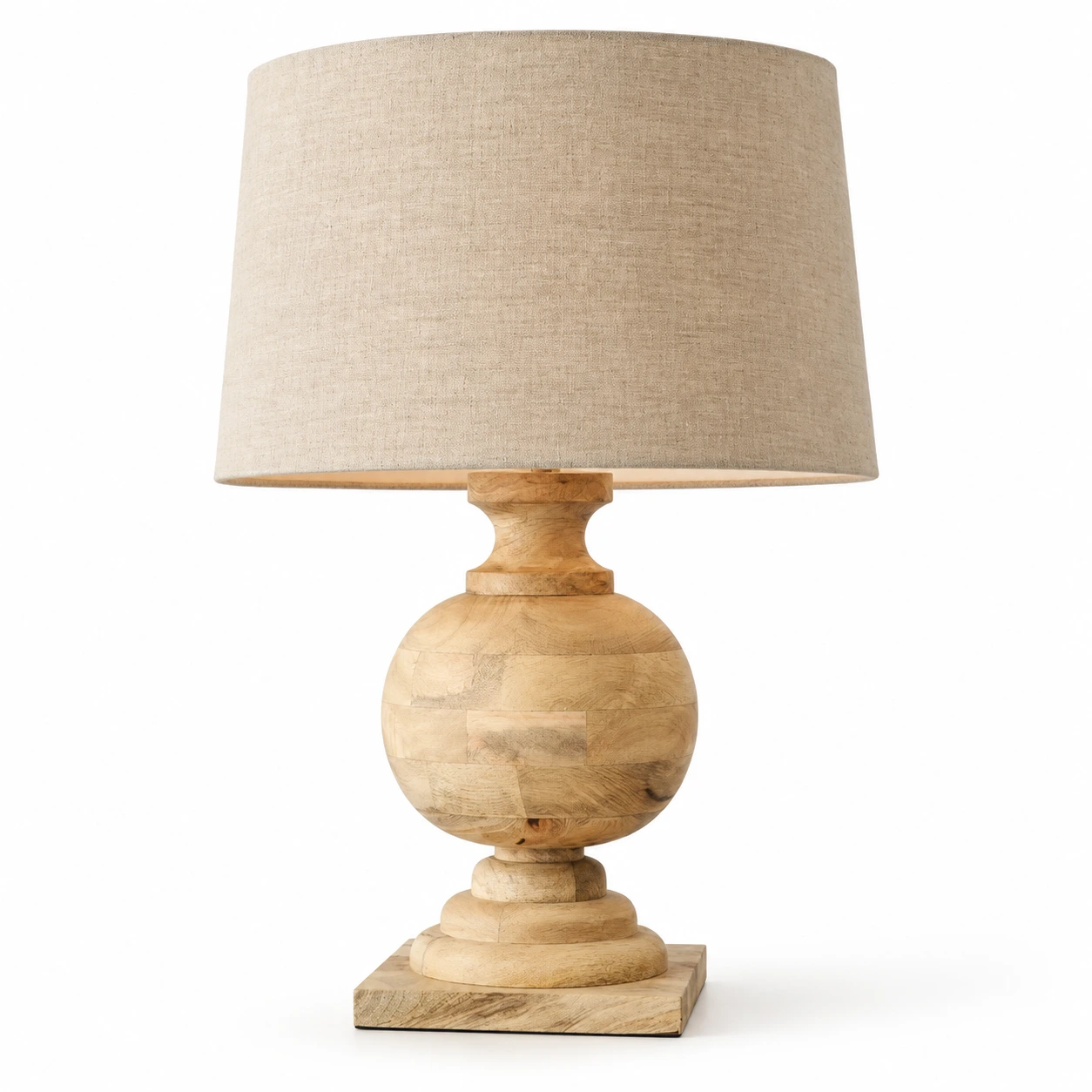 Mara Rustic Turned Wood Table Lamp — 02 identity natural wood